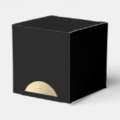 Moderne hedendaagse zwarte en gouden Abstracte bru Bedankdoosjes (Achterkant)