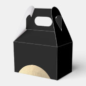 Moderne hedendaagse zwarte en gouden Abstracte bru Bedankdoosjes (Achterkant)
