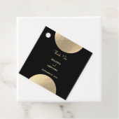 Moderne hedendaagse zwarte en gouden Abstracte bru Bedankjes Labels (In situ)