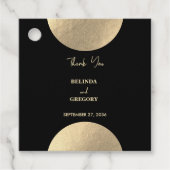 Moderne hedendaagse zwarte en gouden Abstracte bru Bedankjes Labels (Voorkant)