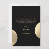 Moderne hedendaagse zwarte en gouden Abstracte bru Bedankkaart (Achterkant)