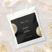 Moderne hedendaagse zwarte en gouden Abstracte bru Bedankzakje (Geknipt)