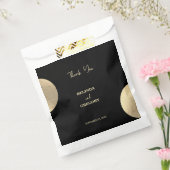 Moderne hedendaagse zwarte en gouden Abstracte bru Bedankzakje (Gezegeld)