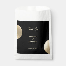 Moderne hedendaagse zwarte en gouden Abstracte bru Bedankzakje