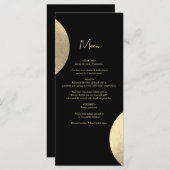 Moderne hedendaagse zwarte en gouden Abstracte bru Menu (Voorkant / Achterkant)