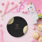 Moderne hedendaagse zwarte en gouden Abstracte bru Papieren Bordje (Feest)