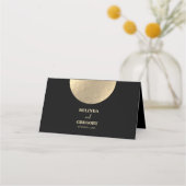 Moderne hedendaagse zwarte en gouden Abstracte bru Plaatskaartje (Achterkant)