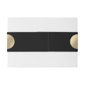 Moderne hedendaagse zwarte en gouden Abstracte bru Uitnodigingen Wikkel (Achterkant Voorbeeld)