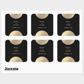 Moderne hedendaagse zwarte en gouden Abstracte bru Vierkante Sticker (Vel)