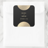 Moderne hedendaagse zwarte en gouden Abstracte bru Vierkante Sticker (Tas)