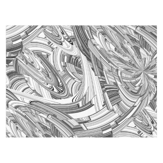 Moderne hedendaagse zwarte en witte kunst tafelkleed (Voorkant (Horizontaal))