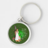 Moderne HedgeWitch Fox Quote Paddestoel Groen Sleutelhanger (Voorkant)