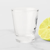 Moderne heer en mevrouw Pas getrouwd Foto Custom W Shot Glas (Links)