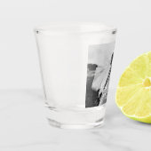 Moderne heer en mevrouw Pas getrouwd Foto Custom W Shot Glas (Links)