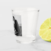 Moderne heer en mevrouw Pas getrouwd Foto Custom W Shot Glas (Rechts)