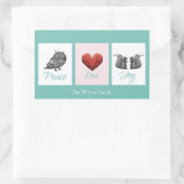 Moderne heerlijke scandinavische vreugdeliefde voo rechthoekige sticker (Tas)