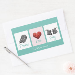 Moderne heerlijke scandinavische vreugdeliefde voo rechthoekige sticker