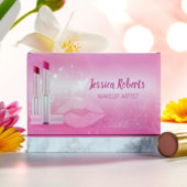 Moderne Heet Roze Lippen Make-up Artiest Magnetisch Visitekaartje