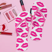 Moderne Heet Roze Lipstick Kus Lippen Vrouwen Teenslippers