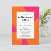 Moderne Heet Roze Sinaasappel Abstract Pensioen Pa Kaart (Staand voorkant)