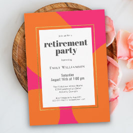 Moderne Heet Roze Sinaasappel Abstract Pensioen Pa Kaart