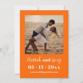 Moderne Heet Roze Vette Foto Opslaan De Datum Kaart (Achterkant)