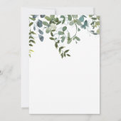 Moderne Heilige Communie Eucalyptus Greenery Kaart (Achterkant)
