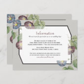 Moderne Heirloom Morning Glory Bruiloft Informatie Informatiekaartje (Voorkant / Achterkant)