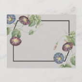Moderne Heirloom Morning Glory Bruiloft Informatie Informatiekaartje (Achterkant)