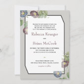 Moderne Heirloom Morning Glory Bruiloft uitnodigin Kaart (Voorkant)