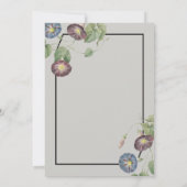 Moderne Heirloom Morning Glory Bruiloft uitnodigin Kaart (Achterkant)
