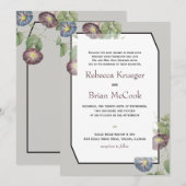 Moderne Heirloom Morning Glory Bruiloft uitnodigin Kaart (Voorkant / Achterkant)
