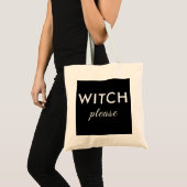Moderne Heks Alsjeblieft Halloween Boodschappentas Tote Bag (Voorkant (product))