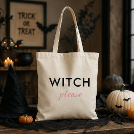 Moderne Heks Alsjeblieft Halloween Boodschappentas Tote Bag