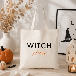 Moderne Heks Alsjeblieft Halloween Boodschappentas Tote Bag