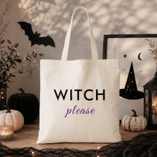 Moderne Heks Alsjeblieft Halloween Boodschappentas Tote Bag