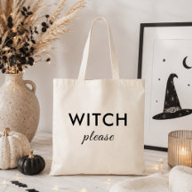 Moderne Heks Alsjeblieft Halloween Boodschappentas
