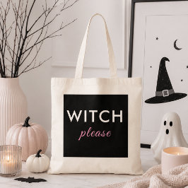 Moderne Heks Alsjeblieft Halloween Boodschappentas Tote Bag