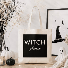 Moderne Heks Alsjeblieft Halloween Boodschappentas Tote Bag