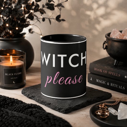 Moderne Heks Alsjeblieft Halloween Mok – Minimaal
