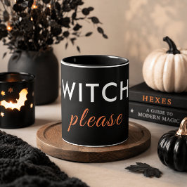 Moderne Heks Alsjeblieft Halloween Mok – Minimaal