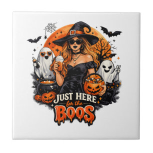 Moderne Heks Hier Alleen voor de Boos Halloween Tegeltje