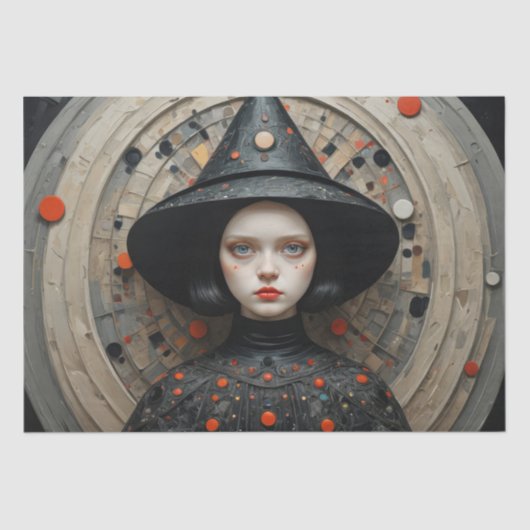 Moderne heks: Sylvia - Decoupage - Tissuepapier (Voorkant)