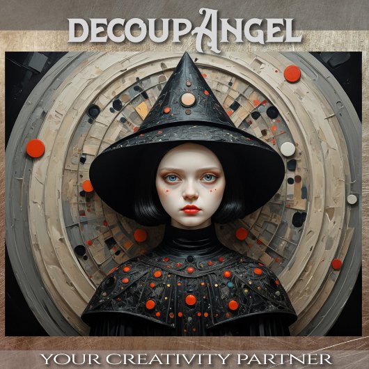 Moderne heks: Sylvia - Decoupage - Tissuepapier