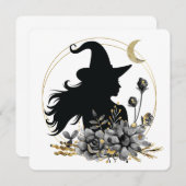 Moderne heks van het hedendaagse Halloween Kaart (Voorkant / Achterkant)