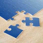Moderne helder rood wit en blauw ombre legpuzzel (Zijkant)