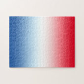 Moderne helder rood wit en blauw ombre legpuzzel (Horizontaal)