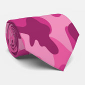 Moderne helder roze blauw camouflage, monogram ini stropdas (Opgerold)