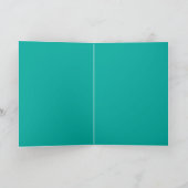Moderne helder turquoise cadeau dozen vrolijk kers kaart (Binnen)