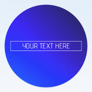 Moderne helderblauwe en paarse verloop-ombré ronde sticker